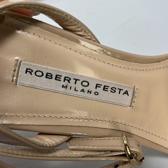 Roberto Festa Milano Flower Heels Sandals Leather Made in Italy Size 37 US 7 - Picture 9 of 10